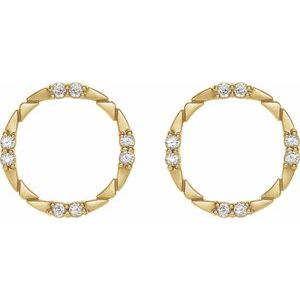 14K Yellow Gold 1/5 CTW Natural Diamond Geometric Earrings