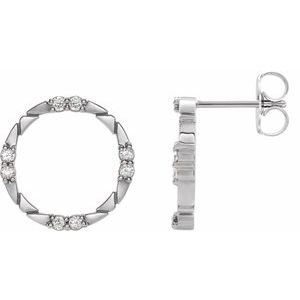 Sterling Silver 1/5 CTW Natural Diamond Geometric Earrings