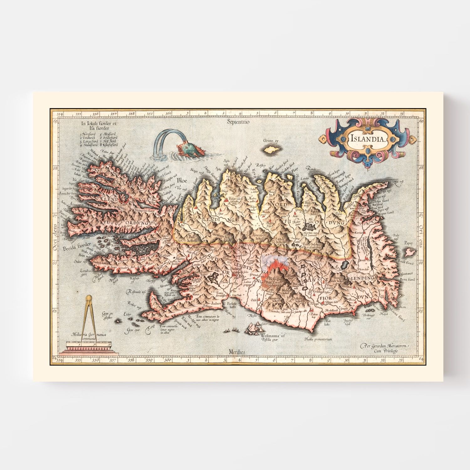 Vintage Map of Iceland 1623
