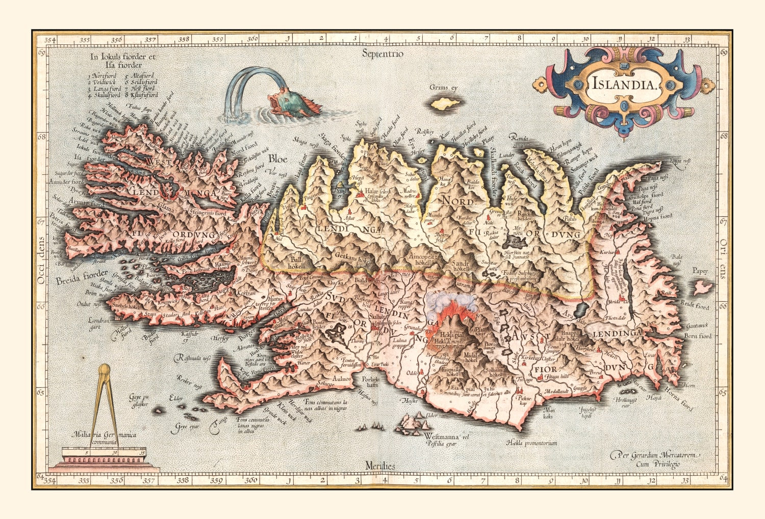Vintage Map of Iceland 1623