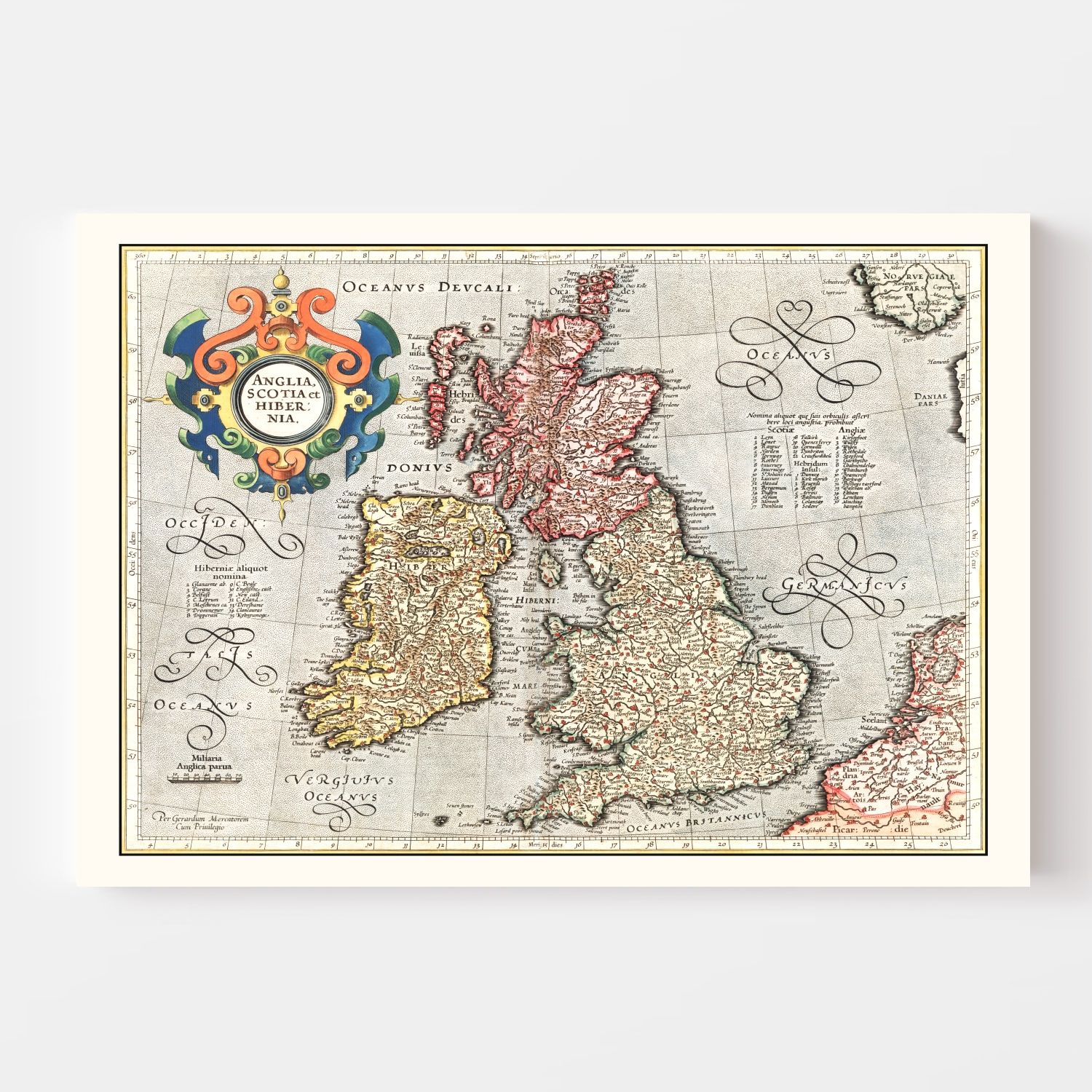 Vintage Map of England, Scotland & Ireland 1623