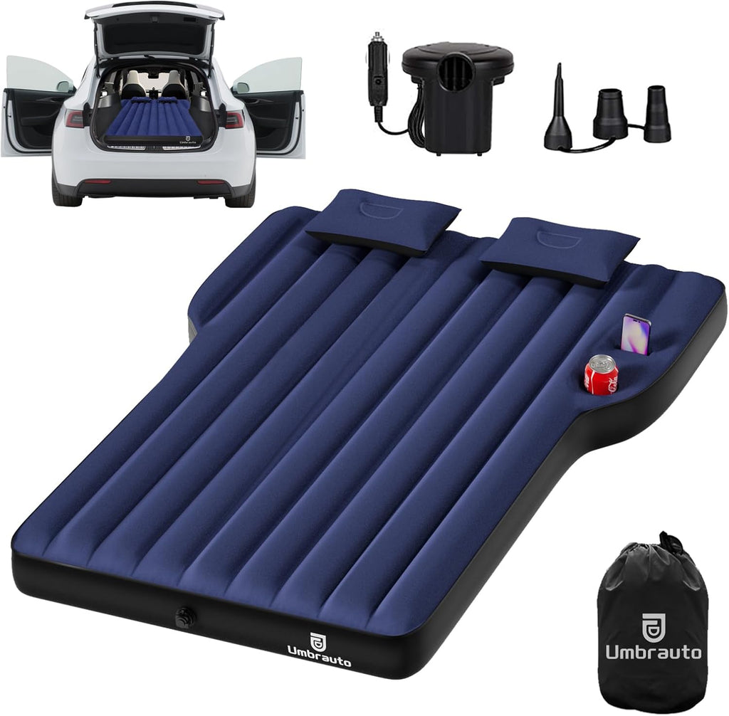 Umbrauto Tesla Y Car Camping SUV Thicken Air Mattress Blue