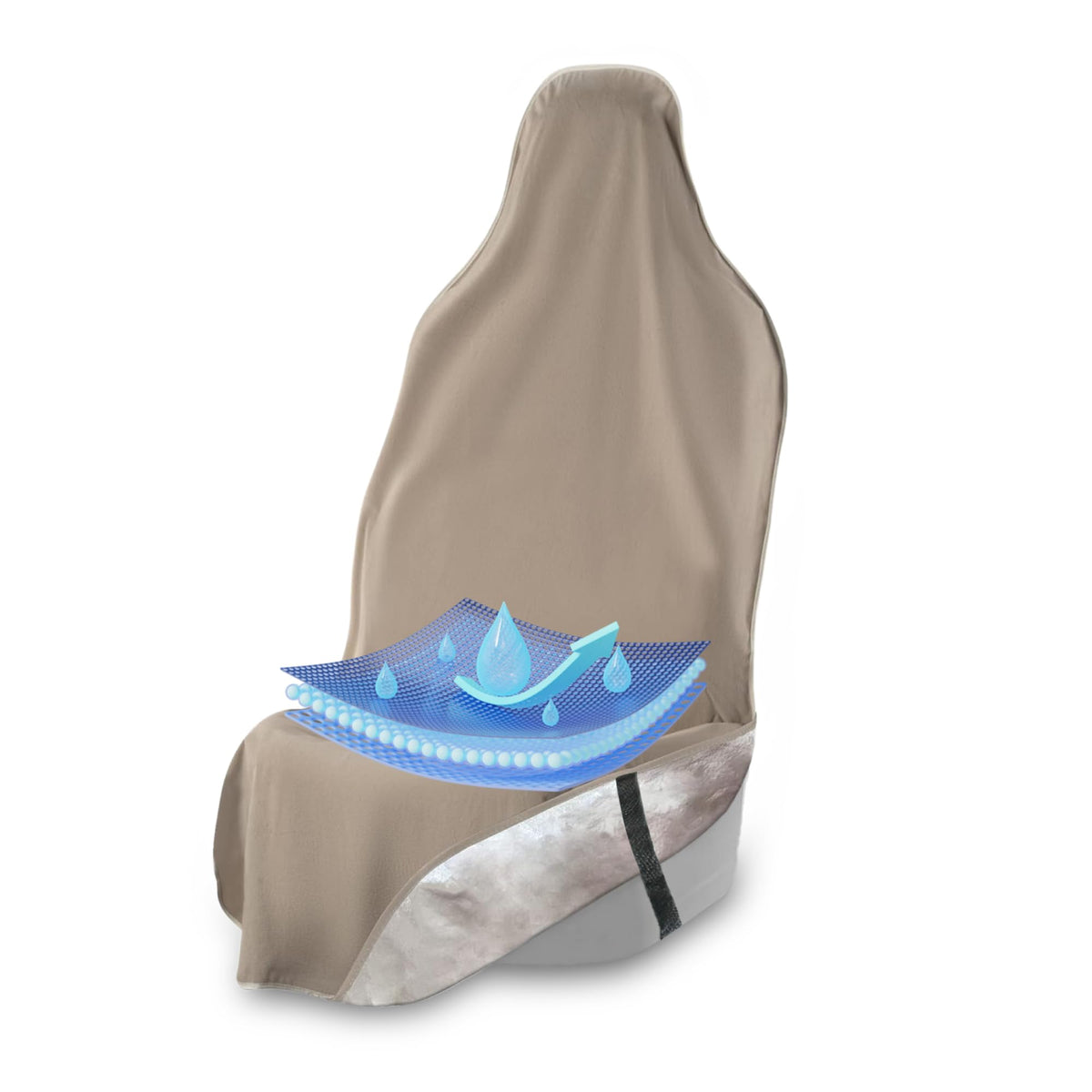 EliteSport+ Non-Slip Waterproof Seat Cover - Tan