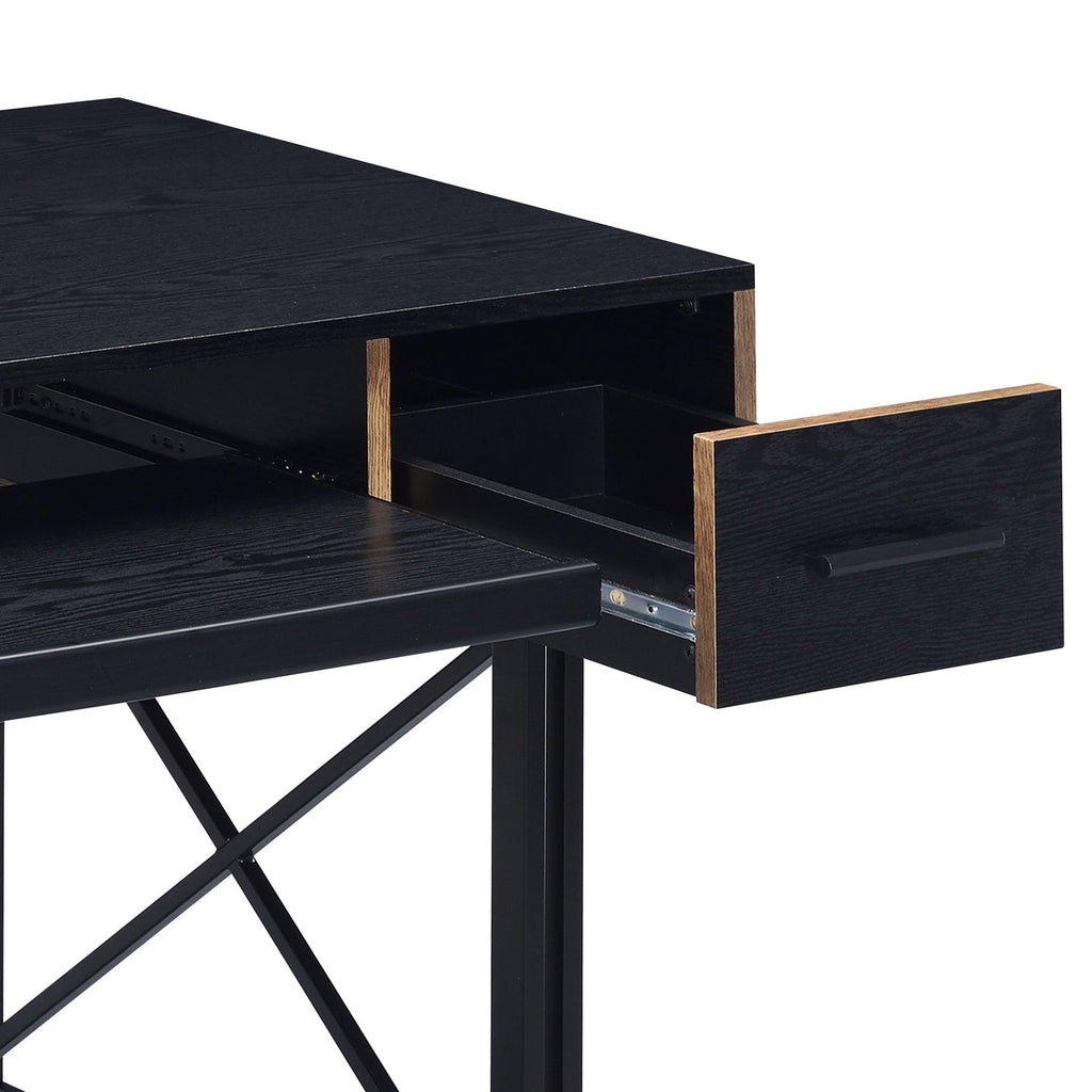 Settea Black Finish Computer Desk