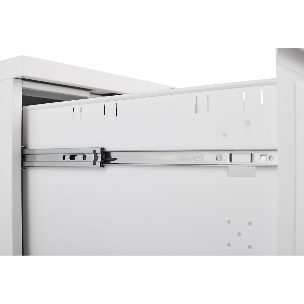 Metal 2 Drawer Mobile File Cabinet with Lock, Under Desk Office Steel Filing Cabinet, White, 25.6''H Legal/Letter Size Files Storage