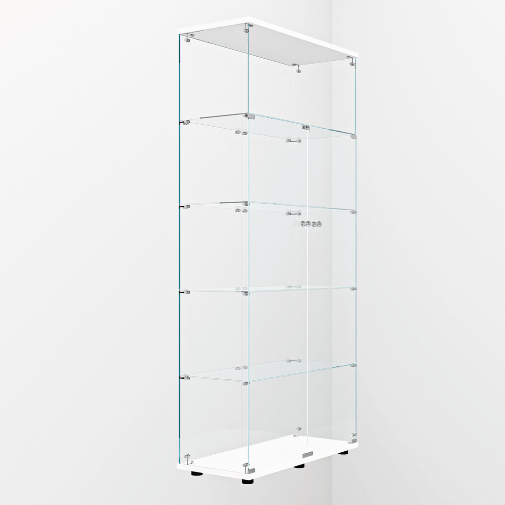 Tempered glass display cabinet,liquorcabinet,storagecabinet,filecabinet,with paipai lights,with locks,bottom equipped with adjustable feet,suitable for uneven,living room bedroom,corridor,office,white