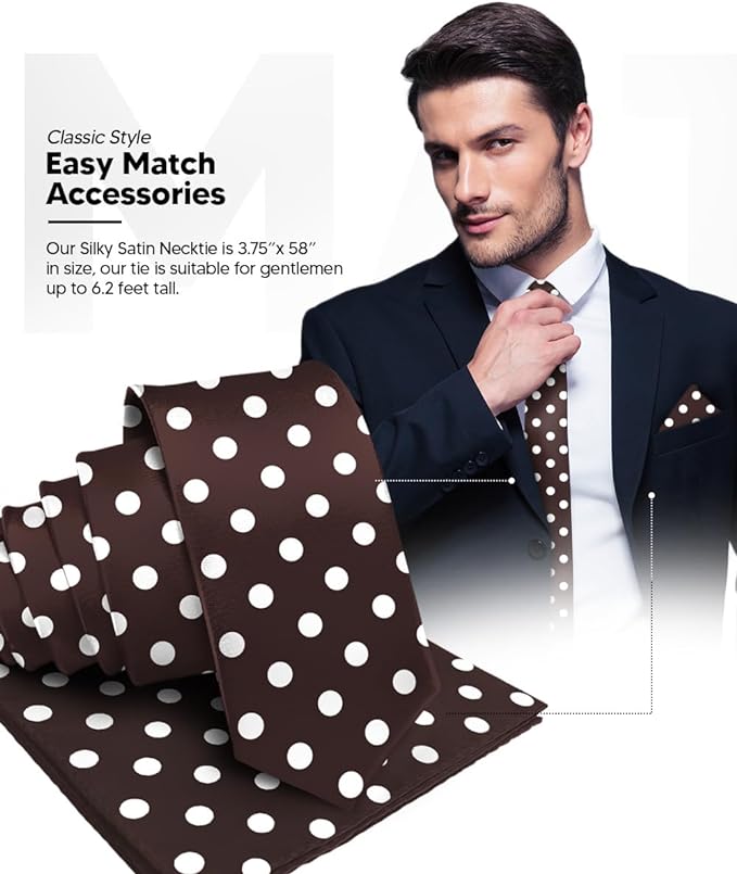 Vittorio Farina Men's Polka Dot Satin Necktie & Pocket Square