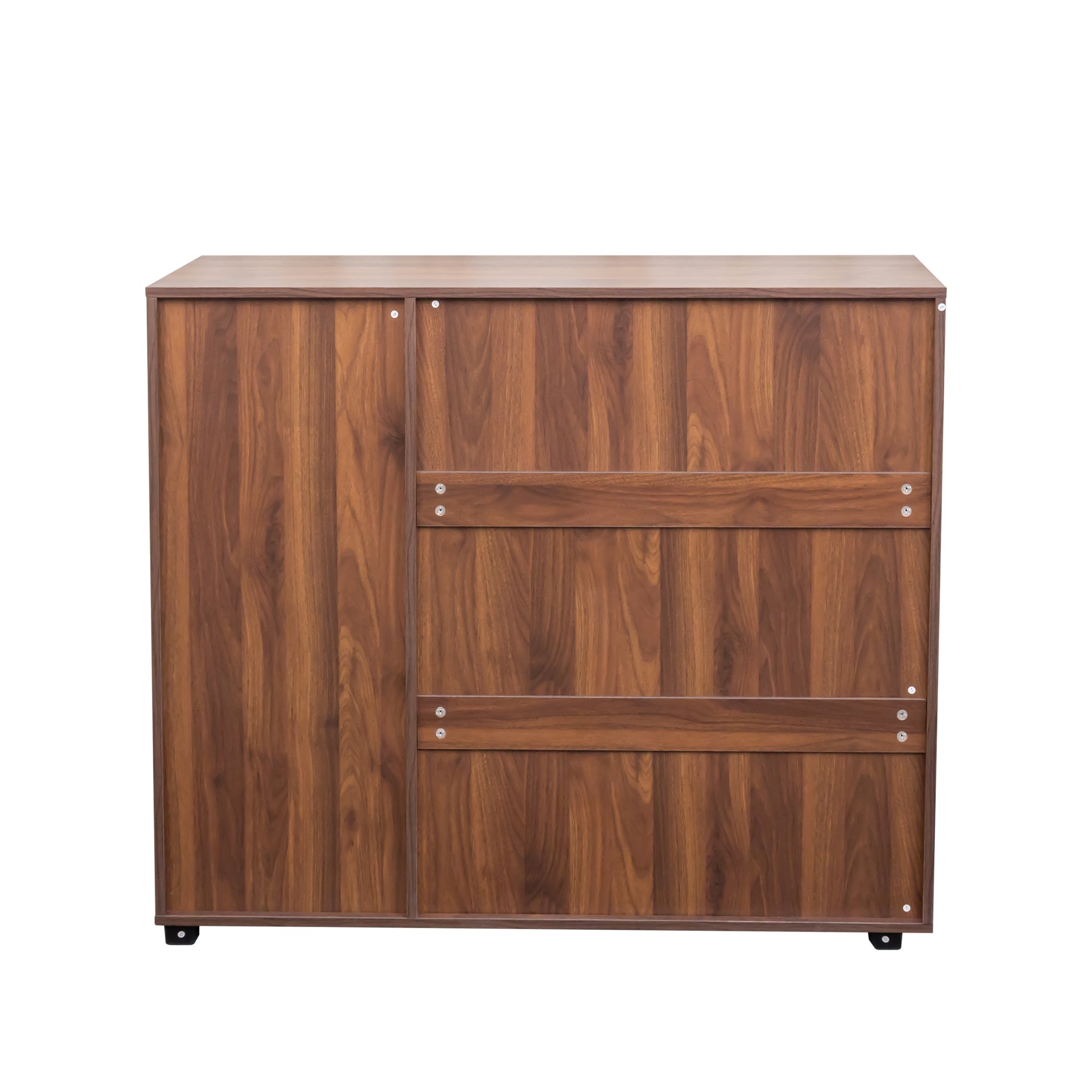 Shoe Cabinet, 5-Tier Shoe Storage Cabinet with Adjustable Shelves, Wooden Shoe Rack Organizer with Louvered Doors for Entryway, Hallway, Bedroom, Closet, Living Room