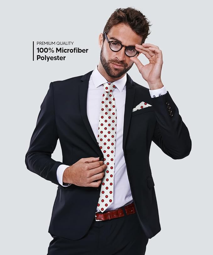 Vittorio Farina Men's Polka Dot Satin Necktie & Pocket Square