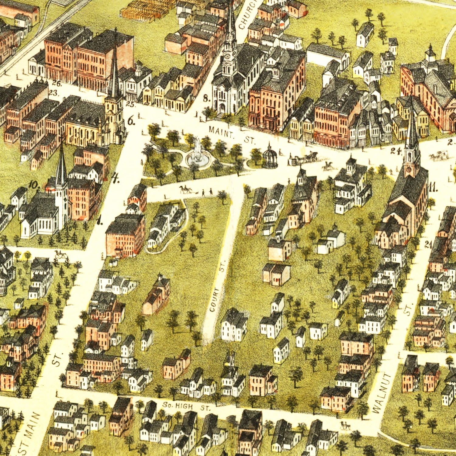 Vintage Map of New Britain, Connecticut 1875