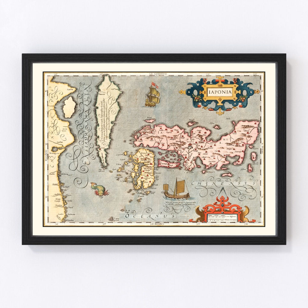 Vintage Map of Japan & Korea 1623