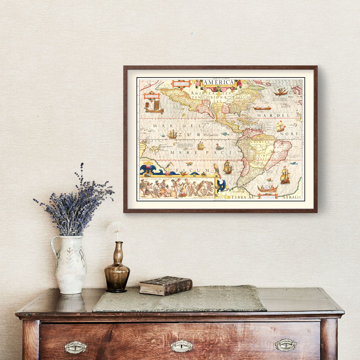 Vintage Map of America 1623