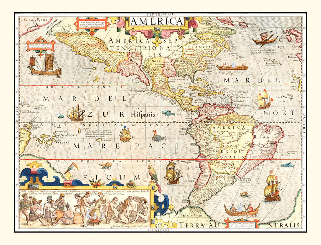 Vintage Map of America 1623