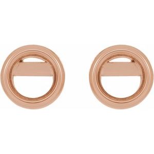 10K Rose Gold 5 mm  Round Bezel-Set Earring Mouinting – image 2
