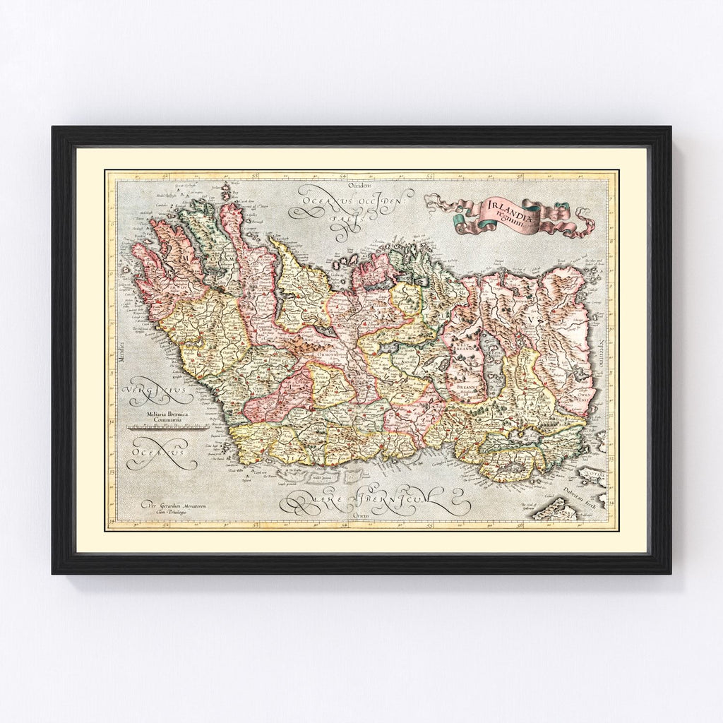 Vintage Map of Ireland 1623