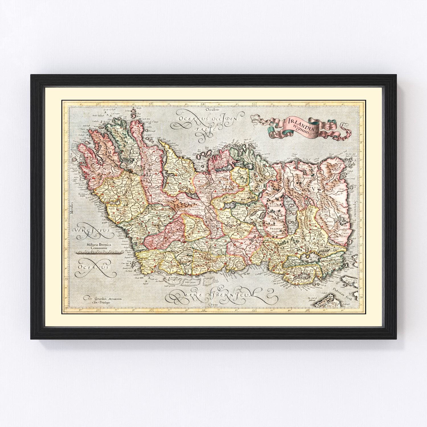 Vintage Map of Ireland 1623