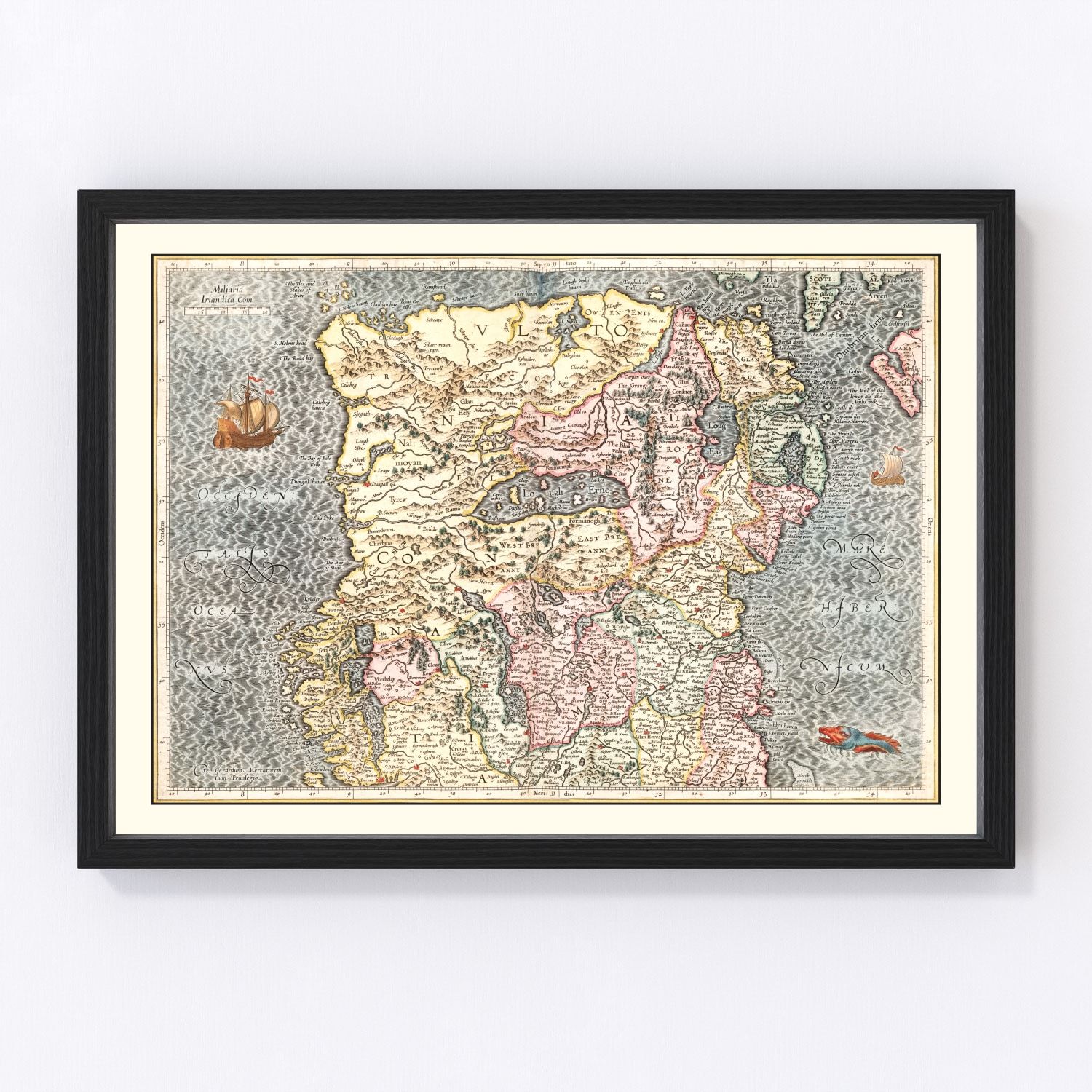 Vintage Map of North Ireland 1623