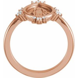 14K Rose Gold 1/5 CTW Natural Diamond Miraculous Medal Ring