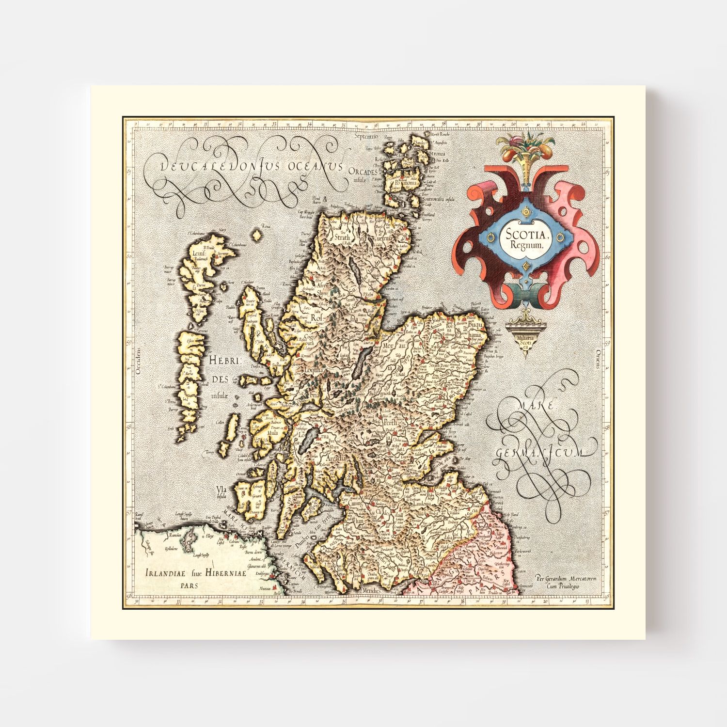 Vintage Map of Scotland 1623
