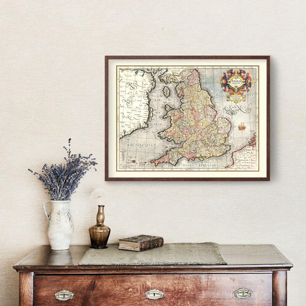 Vintage Map of England 1623