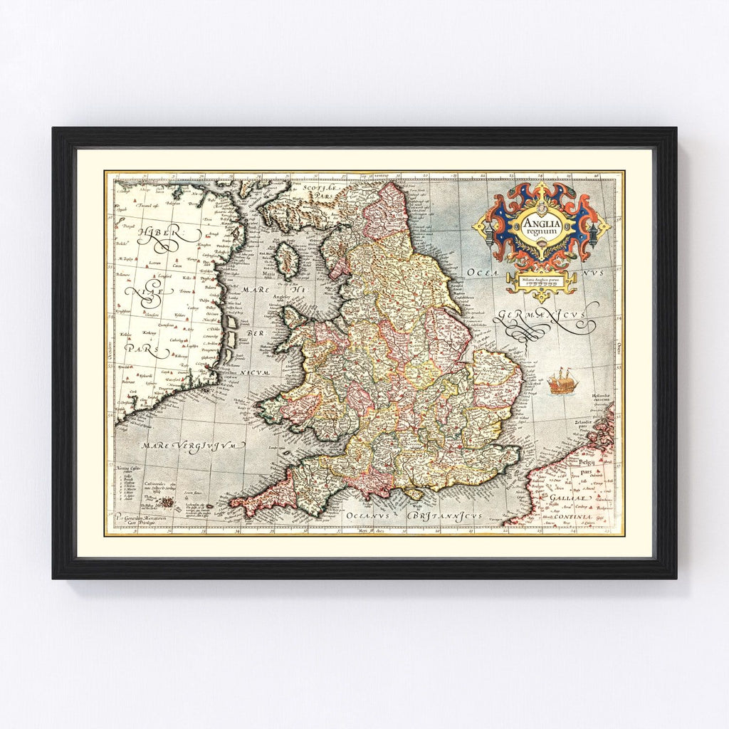 Vintage Map of England 1623