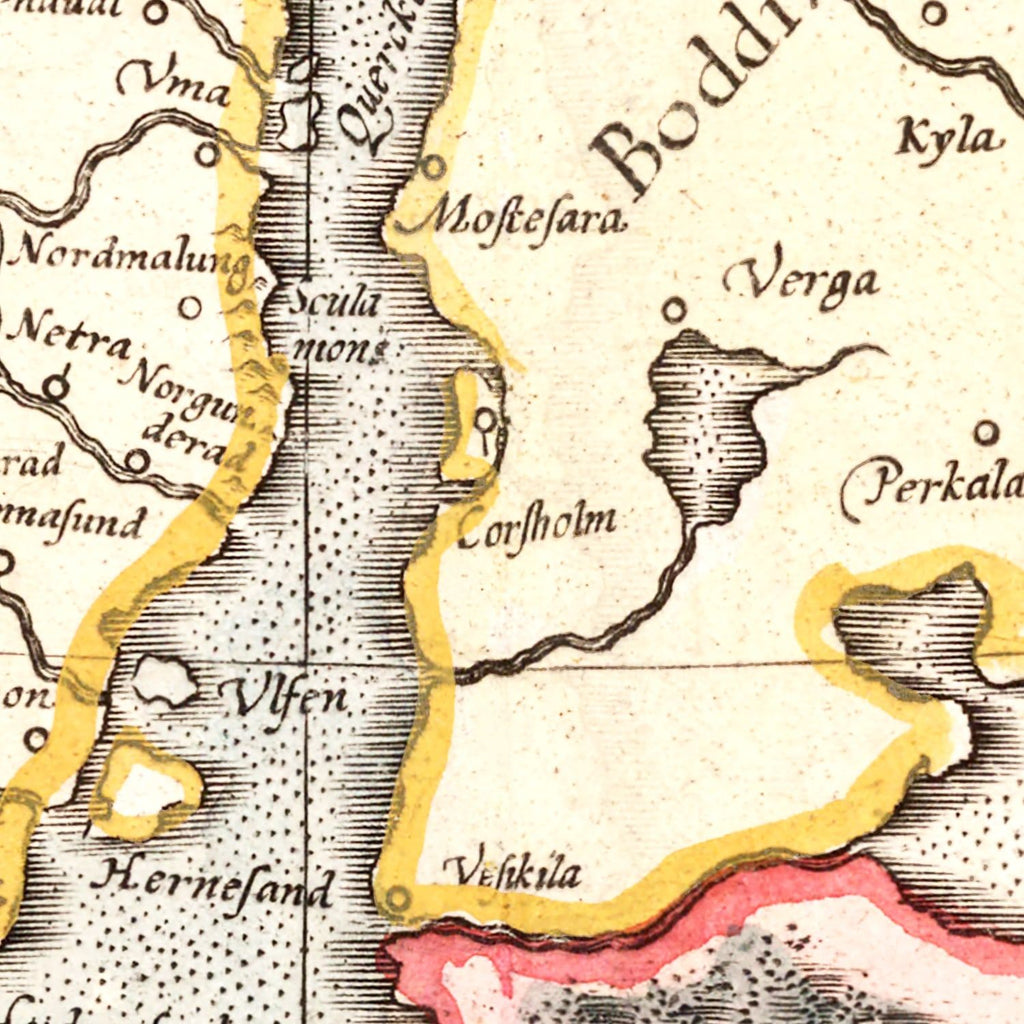 Vintage Map of Norway, Sweden & Finland 1623