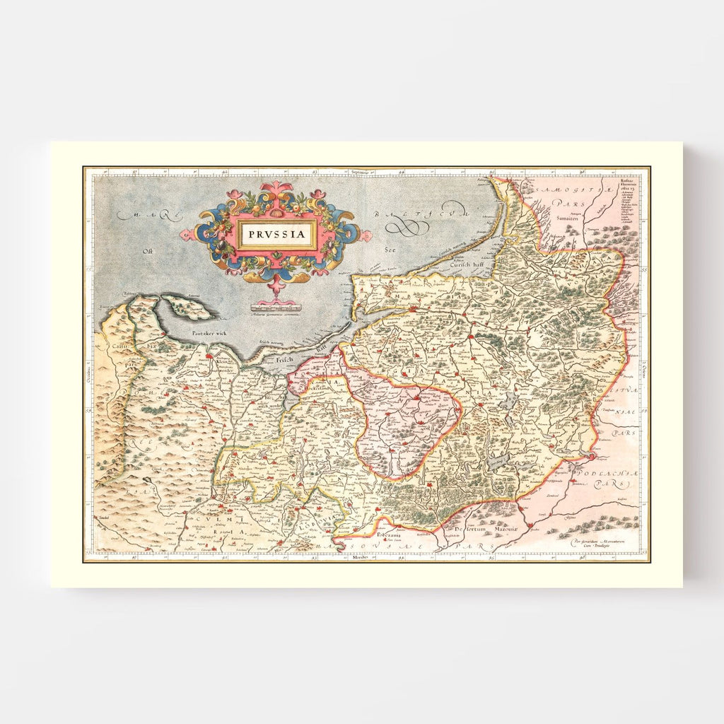 Vintage Map of Prussia 1623