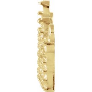 14K Yellow Gold Accented Petite Crown Necklace Center