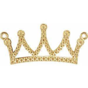 14K Yellow Gold Accented Petite Crown Necklace Center
