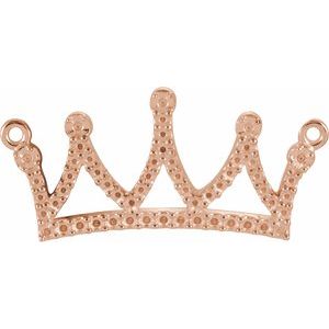 14K Rose Gold Accented Petite Crown Necklace Center