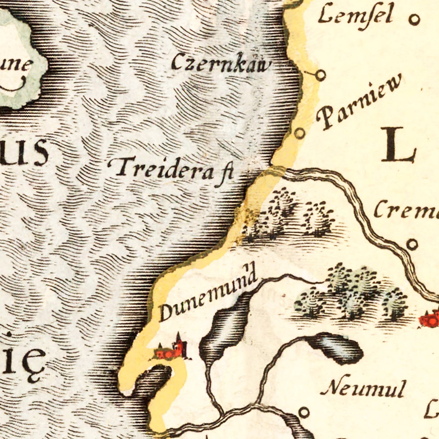 Vintage Map of Latvia 1623