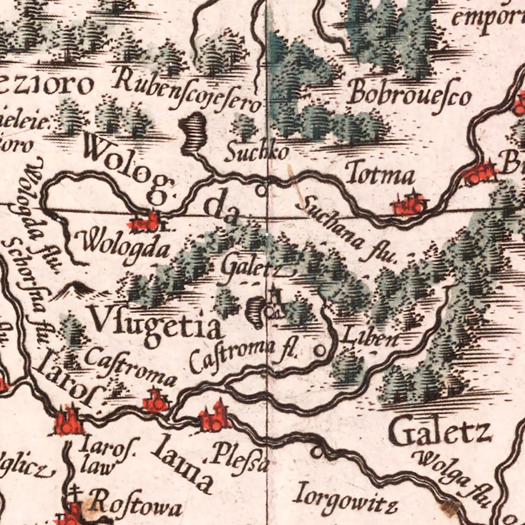 Vintage Map of Russia 1623