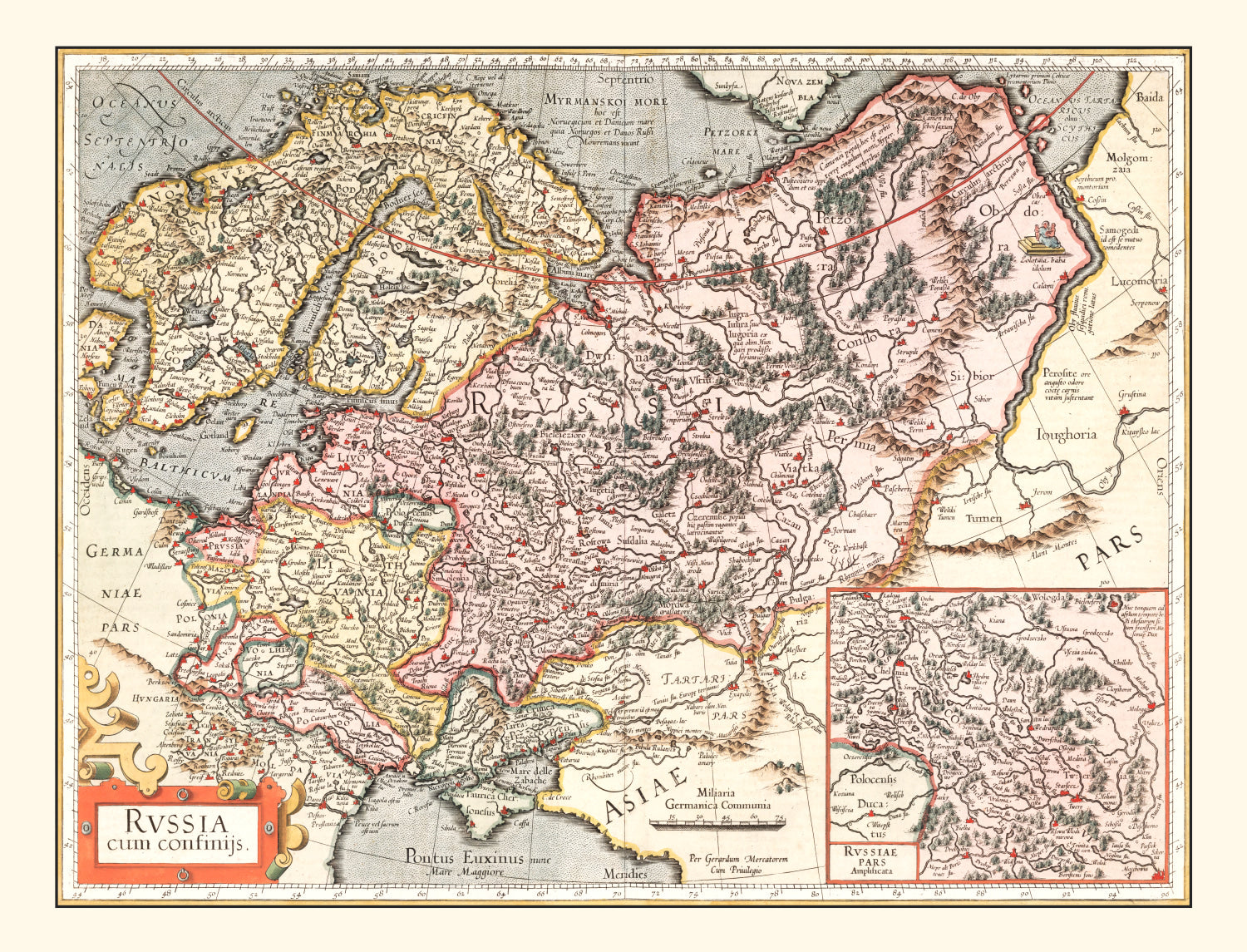 Vintage Map of Russia 1623
