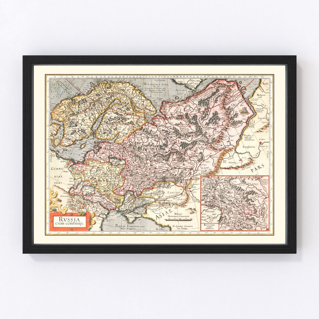 Vintage Map of Russia 1623