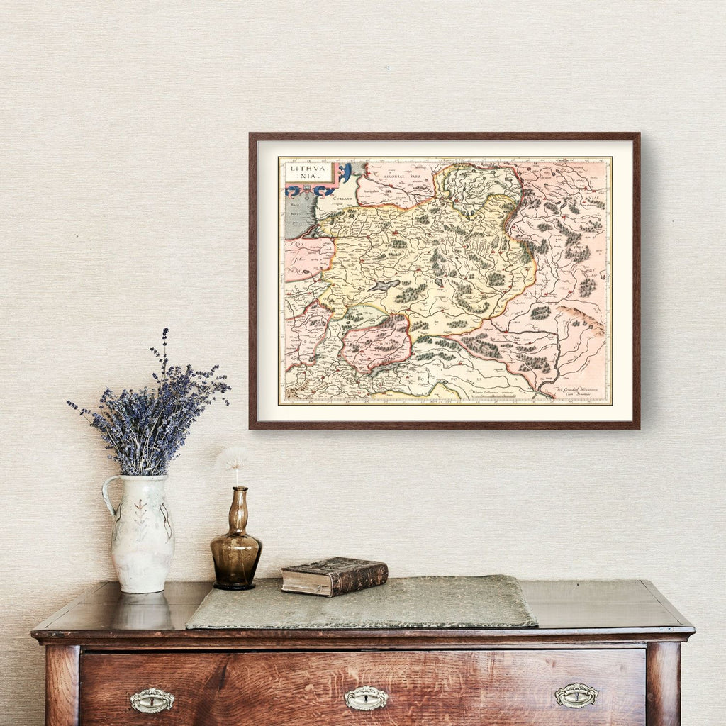 Vintage Map of Lithuania 1623