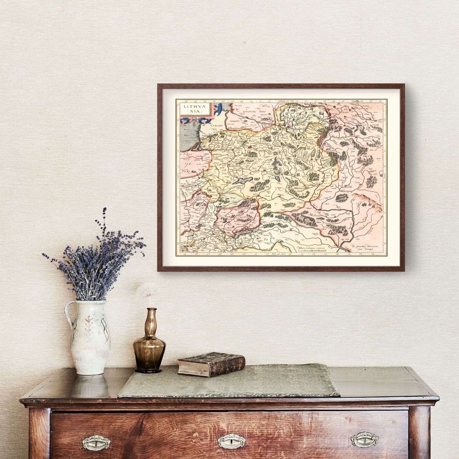 Vintage Map of Lithuania 1623