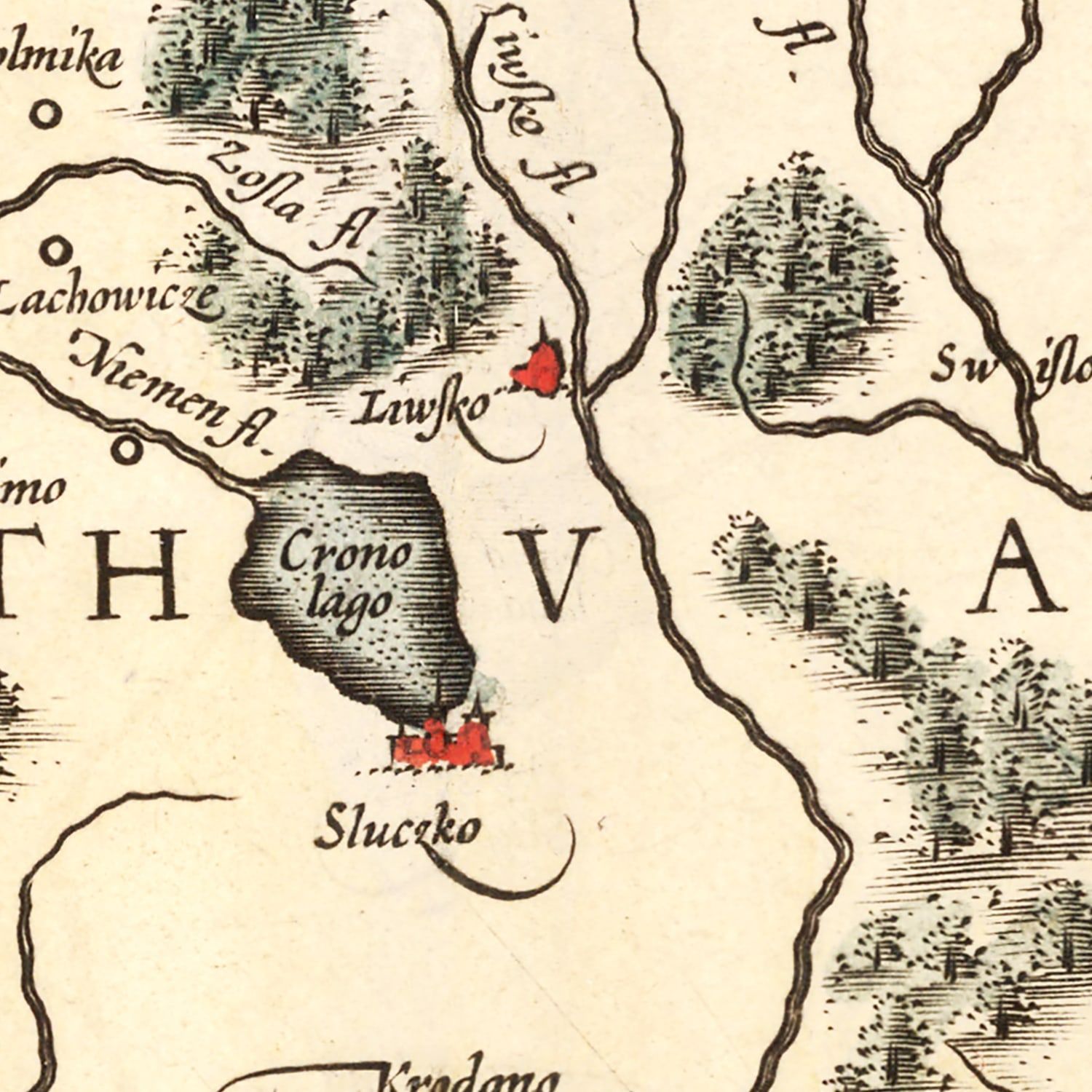Vintage Map of Lithuania 1623