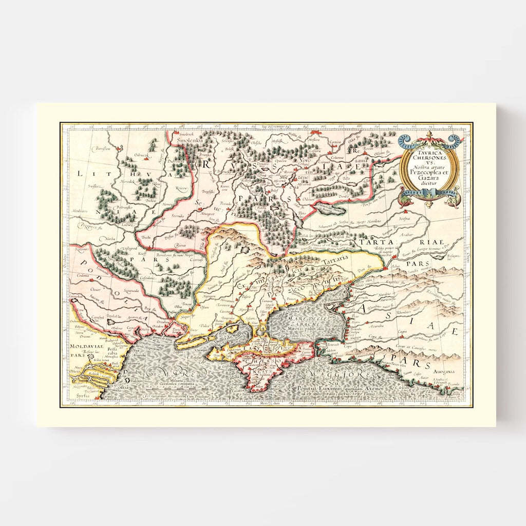 Vintage Map of Ukraine & Russia 1623