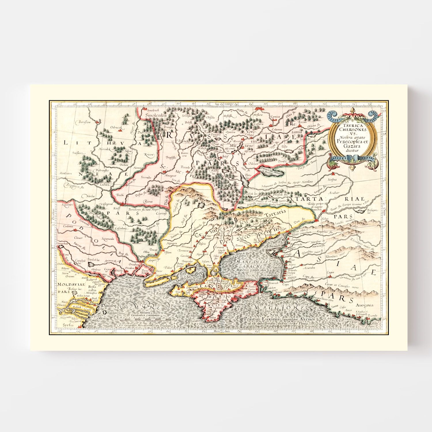 Vintage Map of Ukraine & Russia 1623