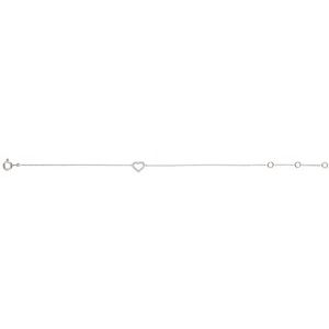 14K White Gold .06 CTW Natural Diamond Heart 6-7" Bracelet – image 2