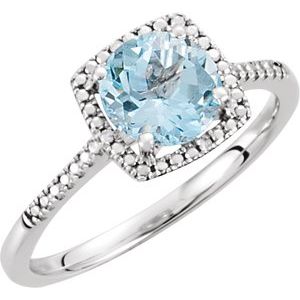 Halo-Style Birthstone Ring