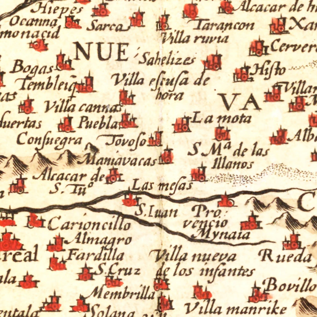 Vintage Map of Spain 1623