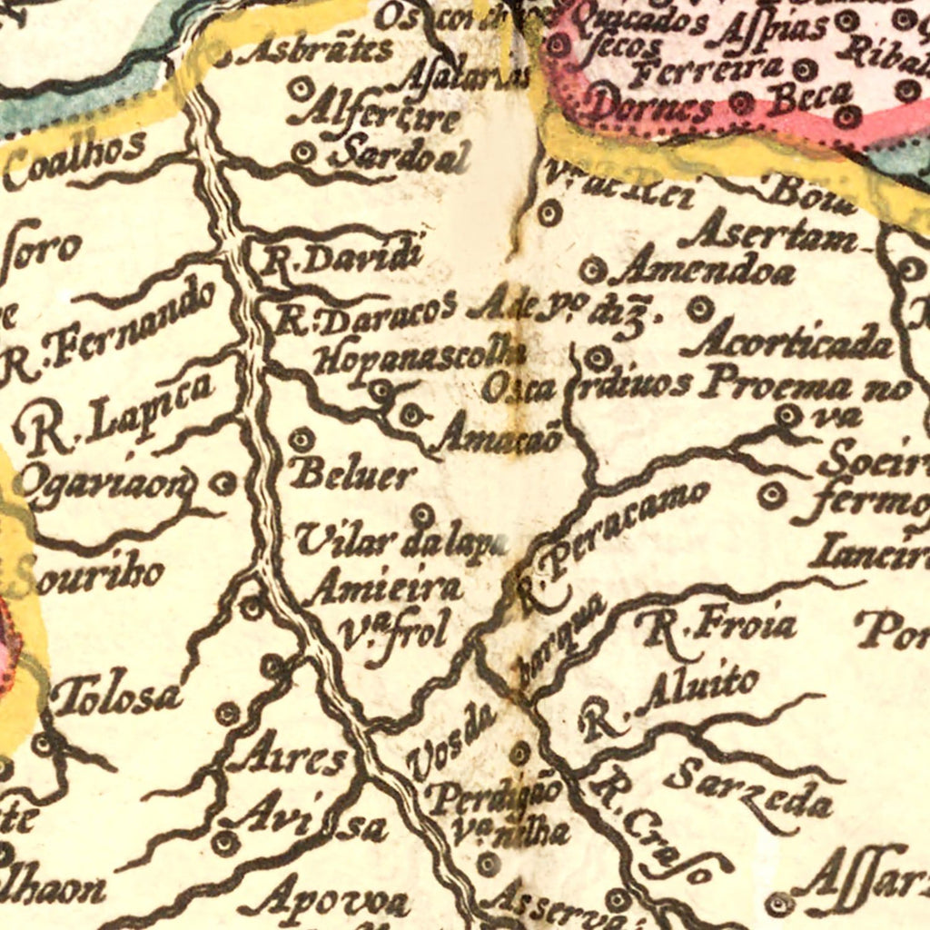 Vintage Map of Portugal 1623