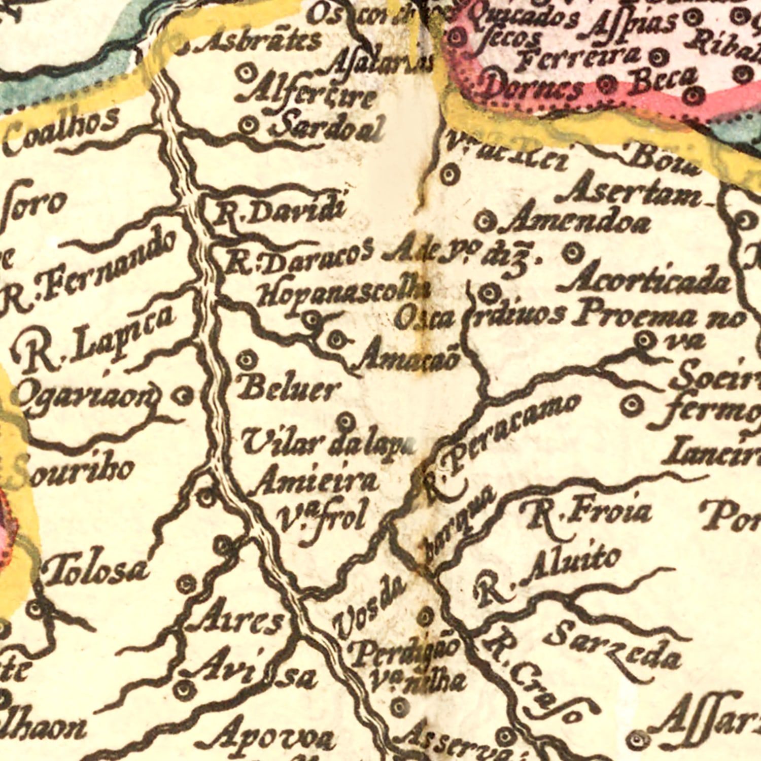 Vintage Map of Portugal 1623