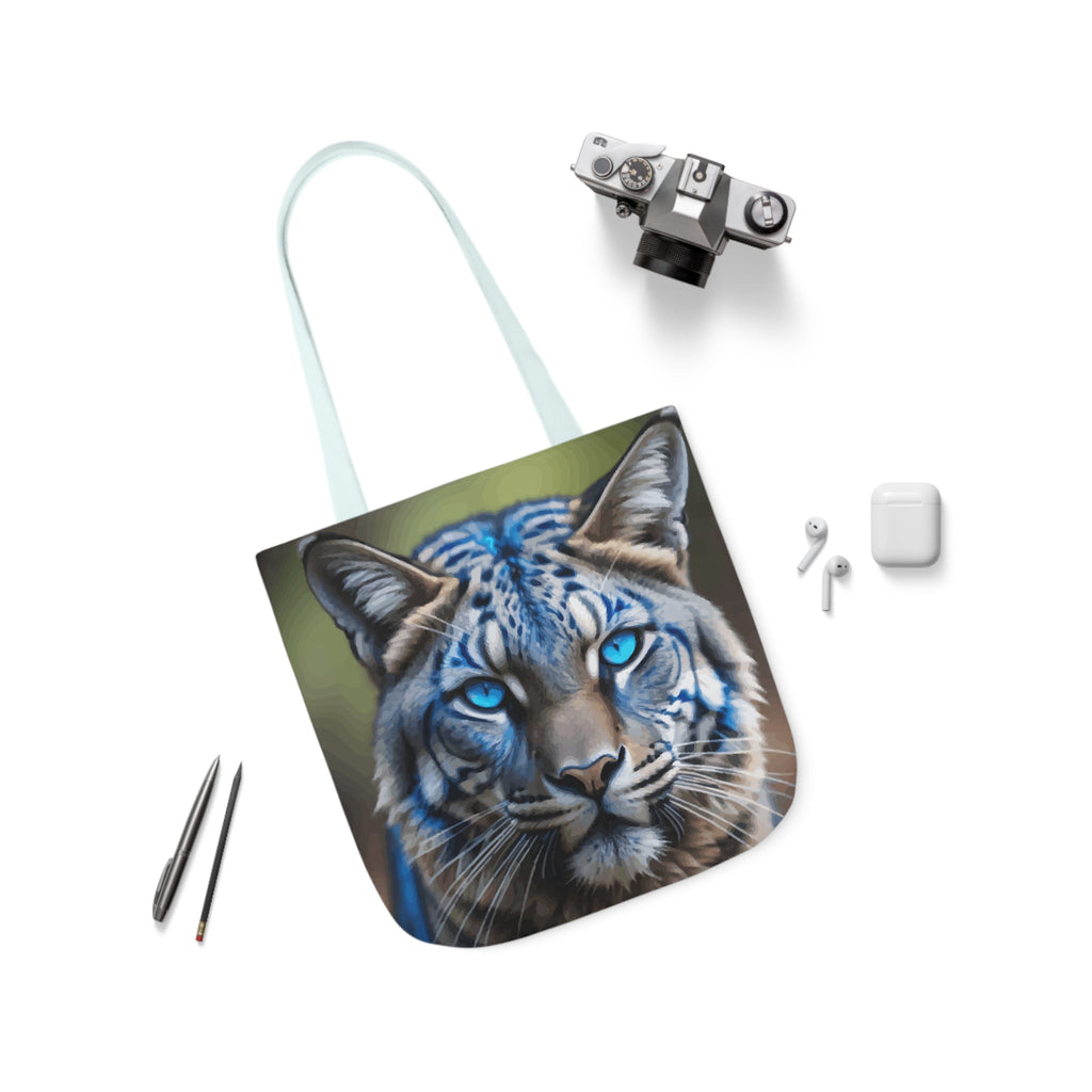 Blue Wildcat Canvas Tote Bag with 5 Strap Color Choices
