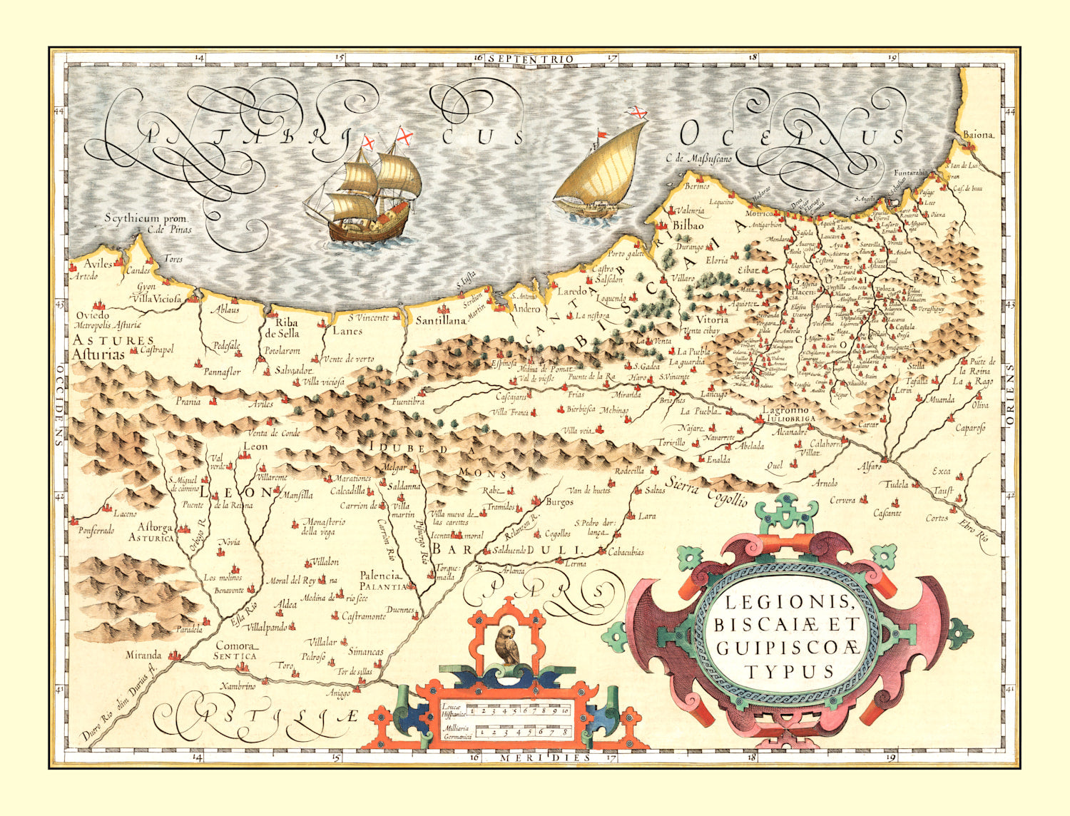 Vintage Map of Basque Regions of Spain, 1623