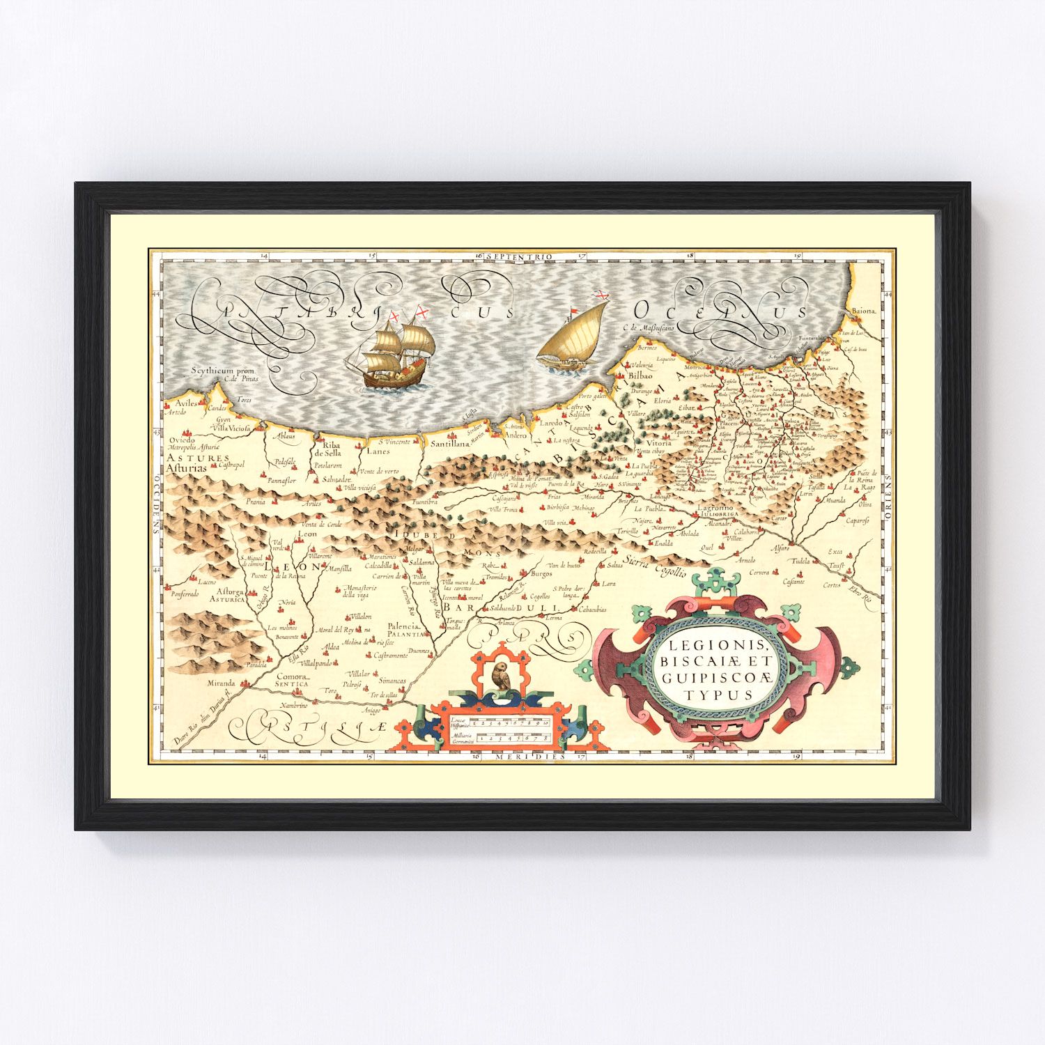 Vintage Map of Basque Regions of Spain, 1623