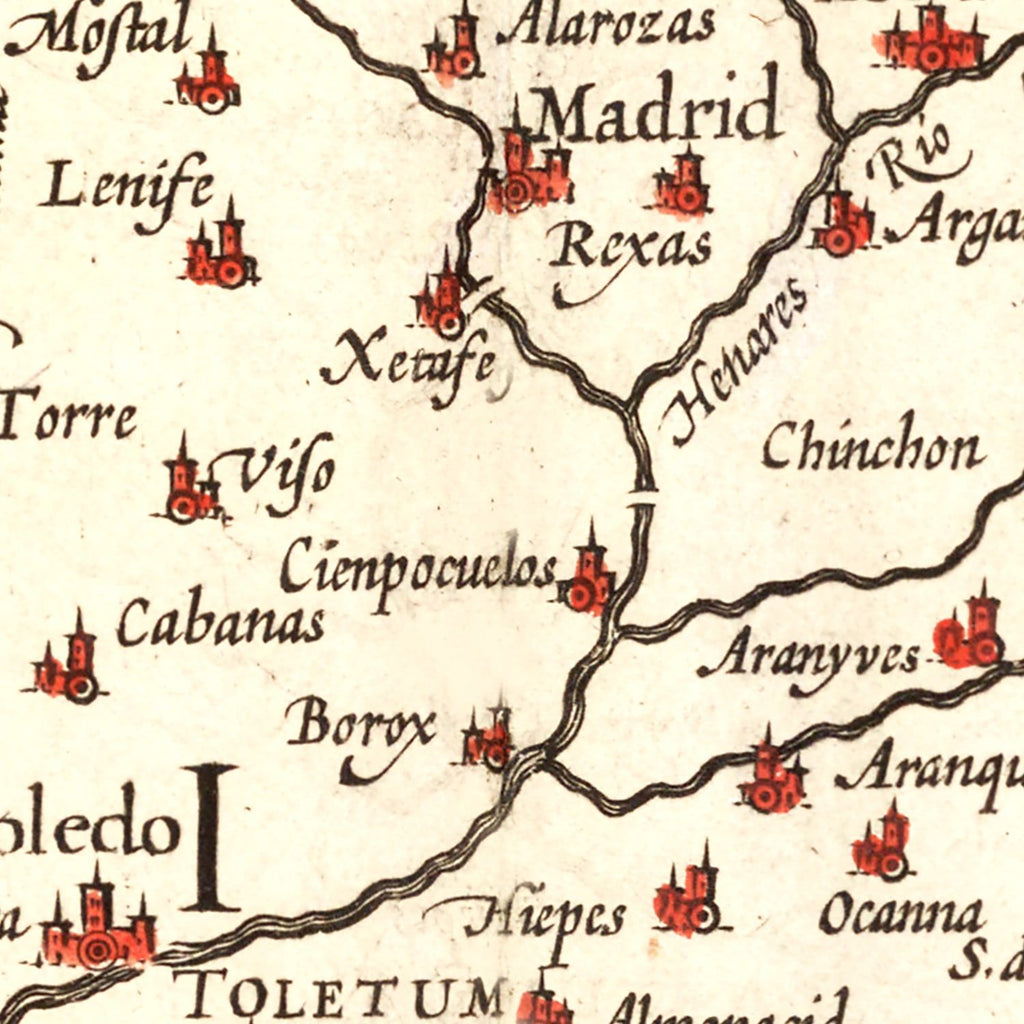 Vintage Map of Castille Spain, 1623