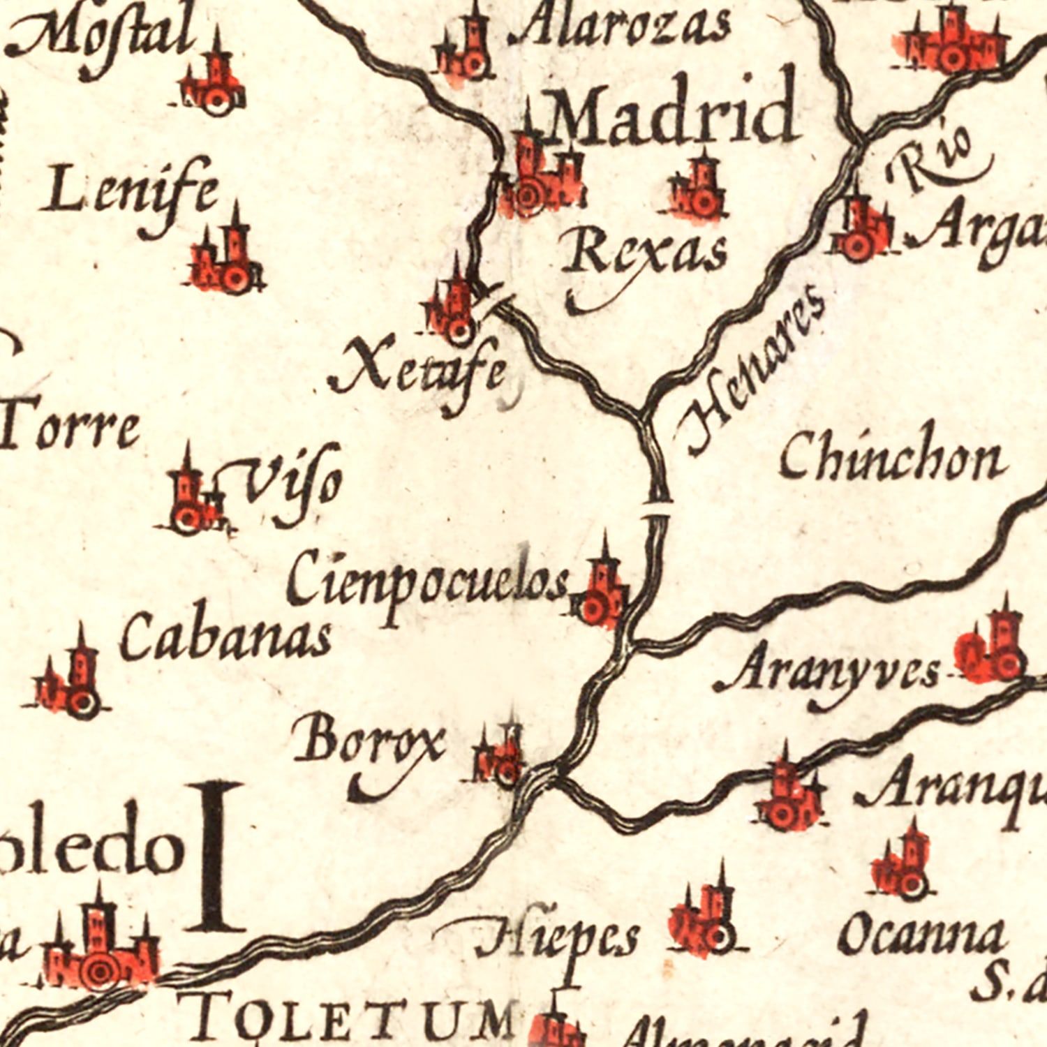 Vintage Map of Castille Spain, 1623