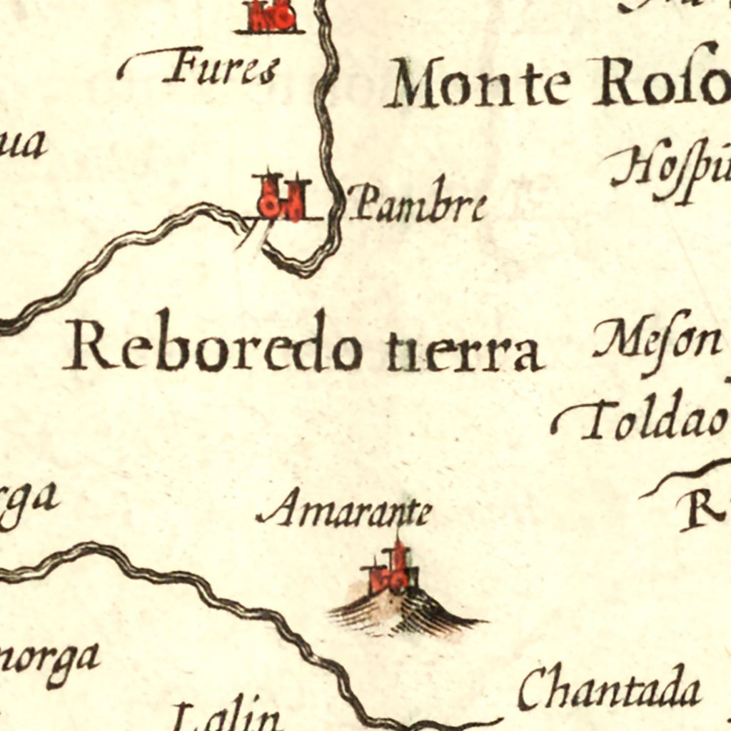 Vintage Map of Galicia Spain, 1623